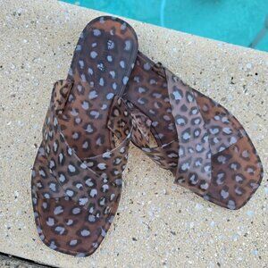 MAURICES Plastic "Jelly" Sandal Slides w/ Animal Print NWOT/SIZE 6